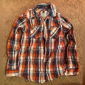 Boys Wolfstar Plaid Long Sleeved Shirt
